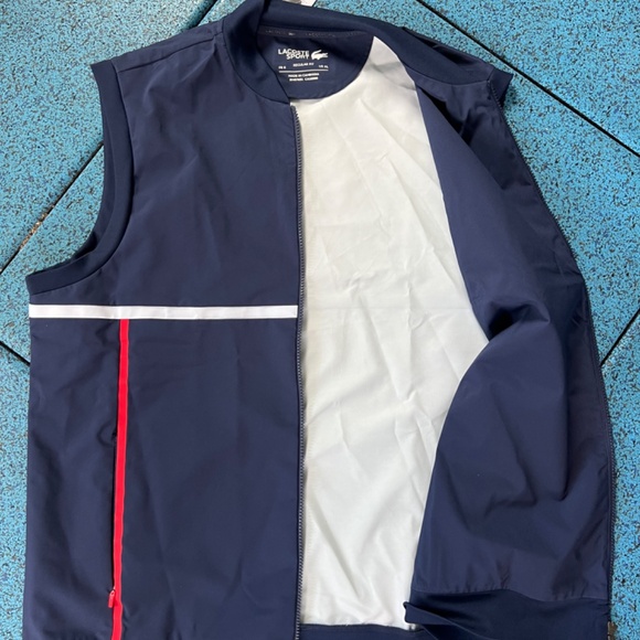 NWT Lacoste sleeveless vest navy and red Size XL - Picture 2 of 4